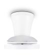 Zijaanzicht Reality Moss witte plafondventilator van 22 cm in diameter met ingeklapte wieken en witte LED unit in het midden