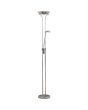 Searchlight Mother EU5430CC brandende chromen uplighter met leeslamp met LED knobbel onder de uplighter