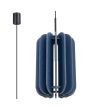 Sollux Mula marine blauwe hanglamp met een diameter van 27 cm en voorzien van veertien 42 cm hoge lamellen van vilt