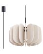 Sollux Mula beige hanglamp met een diameter van 45 cm en voorzien van zestien 25 cm hoge lamellen van vilt