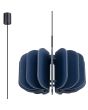 Sollux Mula marine blauwe hanglamp met een diameter van 45 cm en voorzien van zestien 25 cm hoge lamellen van vilt