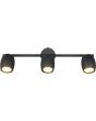 Reality Nancy zwarte plafondspot van 47,5 cm lang met drie metalen spotjes met brandende GU10 lamp