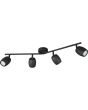 Reality Nancy zwarte plafondspot van 70,5 cm lang met twee daaibare stangen met beide twee metalen spotjes met GU10 lamp