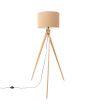 Sollux Natt houten tripod van 140 cm hoog met een taupe kleurige kap van textiel met een diameter van 40 cm