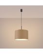 Brandende Sollux Nevia taupe kleurige hanglamp van textiel met een diameter van 40cm
