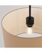Bovenaanzicht kap van de Sollux Nevia taupe kleurige hanglamp van textiel met een diameter van 40cm