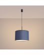 Brandende Sollux Nevia marine blauwe hanglamp van textiel met een diameter van 40cm