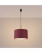 Brandende Sollux Nevia burgundy kleurige hanglamp van textiel met een diameter van 40cm