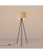 Brandende Sollux Nevia zwarte tripod van 135cm hoog met een beige kap van textiel met een diameter van 40cm