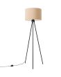 Sollux Nevia zwarte tripod van 135cm hoog met een beige kap van textiel met een diameter van 40cm