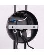 bevestiging van de zwart metalen wandlamp met twee zwenkarmen van respectievelijk 61 en 80 cm met beide en kantelbaar metalen kapje