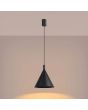 brandende zwart metalen kegelvormige hanglamp met een diameter van 25cm