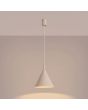 brandende beige metalen kegelvormige hanglamp met een diameter van 25cm