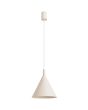 beige metalen kegelvormige hanglamp met een diameter van 25cm