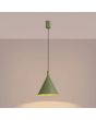 brandende olijfgroen metalen kegelvormige hanglamp met een diameter van 25 cm