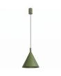 olijfgroen metalen kegelvormige hanglamp met een diameter van 25 cm