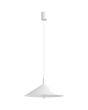wit metalen kegelvormige hanglamp met een diameter van 40 cm