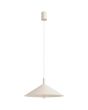 beige metalen kegelvormige hanglamp met een diameter van 40 cm