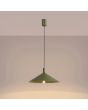 brandende olijfgroen metalen kegelvormige hanglamp met een diameter van 40 cm