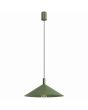 olijfgroen metalen kegelvormige hanglamp met een diameter van 40 cm