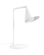 Wit metalen tafellamp van 35 cm hoog met kegelvormig draai en kantelbaar metalen kapje