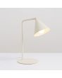 brandende beige metalen tafellamp van 35 cm hoog met een draaibaar en kantelbaar metalen kegelvormig kapje