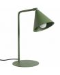 olijfgroen metalen tafellamp van 35 cm hoog met een draaibaar en kantelbaar metalen kegelvormig kapje