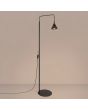 brandende zwart metalen leeslamp van 165 cm hoog met een draaibaar en kantelbaar metalen kegelvormig kapje