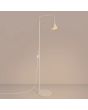 brandende beige metalen leeslamp van 165 cm hoog met een draaibaar en kantelbaar metalen kegelvormig kapje