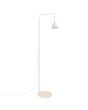 beige metalen leeslamp van 165 cm hoog met een draaibaar en kantelbaar metalen kegelvormig kapje