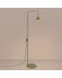 brandende olijfgroen metalen leeslamp van 165 cm hoog met een draaibaar en kantelbaar metalen kegelvormig kapje