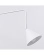 Detailfoto van gekantelde spot van de Sollux Nox witte wandlamp met een uitval van 61 cm met een kantelbare spot met E14 fitting en snoer van 185 cm met schakelaar en stekker