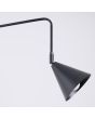Detailfoto van gekantelde spot van de Sollux Nox zwarte wandlamp met een uitval van 61 cm met een kantelbare spot met E14 fitting en snoer van 185 cm met schakelaar en stekker