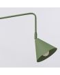 Detailfoto gekantelde spot van de Sollux Nox groene wandlamp met een uitval van 61 cm met een kantelbare spot met E14 fitting en snoer van 185 cm met schakelaar en stekker