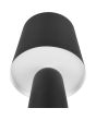 Trio Nubian 562900132 onderaanzicht met witte diffuser van de zwart metalen tafellamp met zwart metalen kap en wit kunststof diffuser voor licht richting de tafel