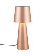 Trio Nubian 562900165 brandende koffie bruine metalen tafellamp met koffie bruine metalen kap en wit kunststof diffuser voor licht richting de tafel