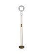 Searchlight OhOh EU55601SB messing kleurige uplighter met dubbele stang en cirkelvormige upligher en leeslamp met LED rand