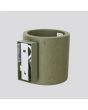 Bevestiging Sollux Orbis olijfgroen betonnen cilindervormige wandlamp van 10cm hoog met up en down licht