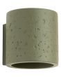 Sollux Orbis olijfgroen betonnen cilindervormige wandlamp van 10cm hoog met up en down licht