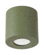 Sollux Orbis olijf groene betonnen plafondlamp van 10 cm in diameter en hoogte met een GU10 lampje