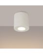 Brandende Sollux Orbis beige betonnen plafondlamp van 10 cm in diameter en hoogte met een GU10 lampje