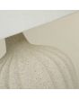 Searchlight Padstow EU66037CR detailfoto van het materiaal van de tafellamp van 50cm hoog met geribbelde terrazzo voet in creme kleur met ivoor witte kap van textiel