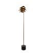 Onderaanzicht schalen van de Freelight Pagoda brons-goudkleurige vloerlamp van 145cm hoog met drie schaalvormige elementen als kap met LED daartussen
