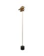 Freelight Pagoda brons-goudkleurige vloerlamp van 145cm hoog met drie schaalvormige elementen als kap met LED daartussen