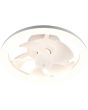 Reality Pajala witte plafondventilator met LED in een rand van 40 cm rond een wit kunststof vijf armige ventilator