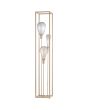 Freelight Palco creme kleurige vloerlamp van 160cm hoog met drie staande stangen met E27 fitting in een rechthoekig frame
