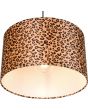 Onderaanzicht kap Reality Pardina hanglamp met ronde kap van 40cm van textiel met een luipaard huid print