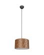 Reality Pardina hanglamp met ronde kap van 40cm van textiel met een luipaard huid print
