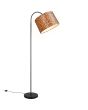 Brandende Reality Pardina vloerlamp met ronde kap van 35cm van textiel met een luipaard huid print aan een flexibele stang