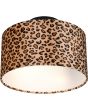 Brandende Reality Pardina plafondlamp met ronde kap van 30cm van textiel met een luipaard huid print